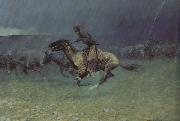 Frederic Remington The Stampede by Lightning (mk43) painting